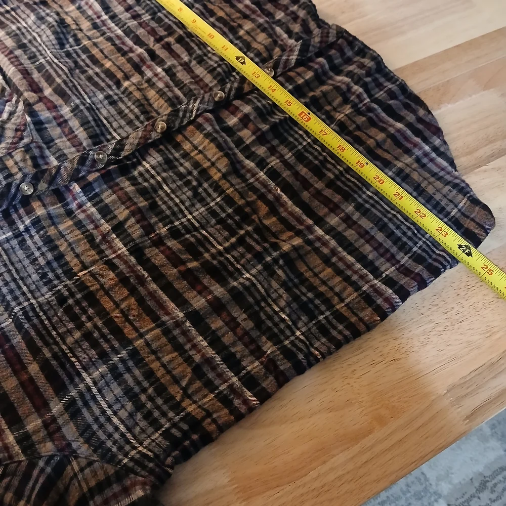 Maurices Woman Casual Plaid Buttondown Shirt - Black, Brown, Burgady XL - Picture 15 of 16